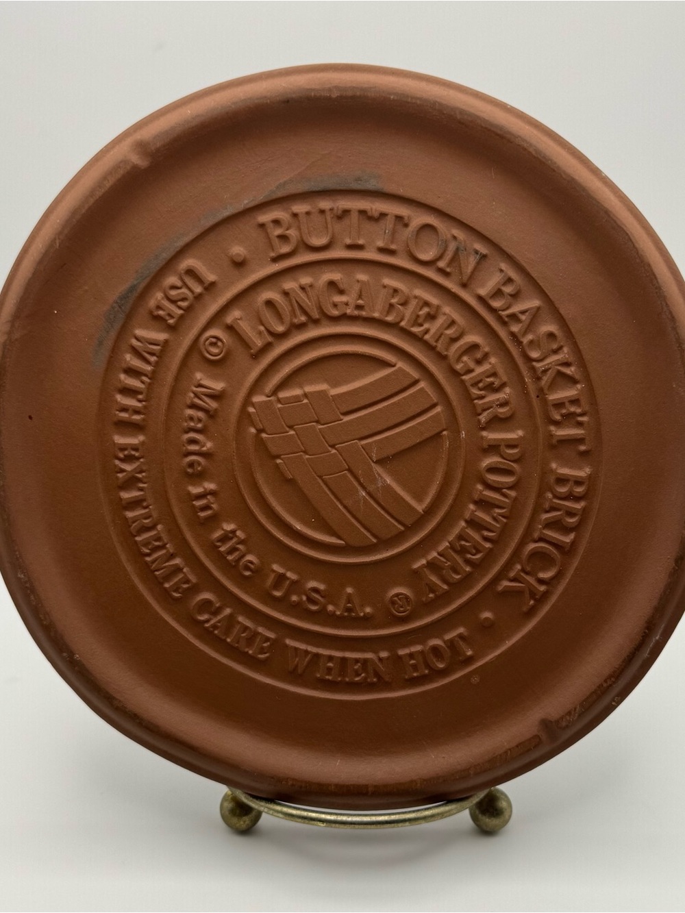 Longaberger Pottery Button Basket warming stone